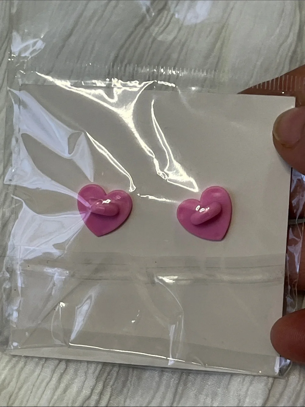 Pink Glitter Heart Brooch Pin
